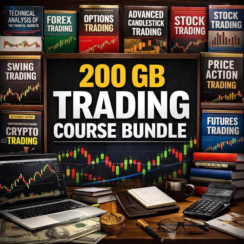 200GB Trading Course Bundle — Forex, Options, Stocks, Crypto, Futures and more